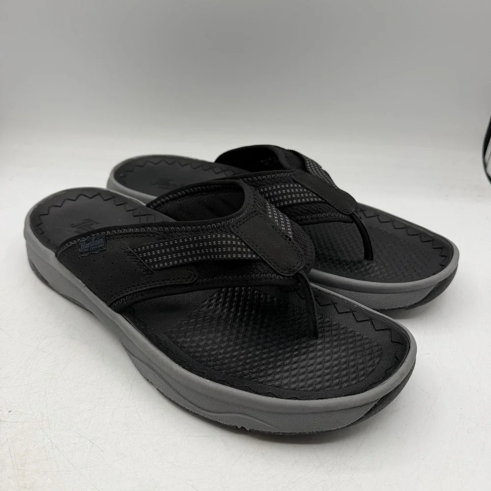 Florsheim Tread Lite Thong Sandals Mens Sz 13 M Black Grey Flip Flops 14363-001